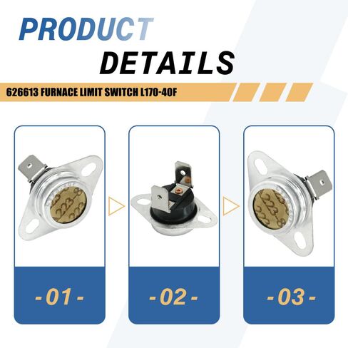 2-Pack 626613 Furnace Limit Switch L170-40F Compatible with Nordyne Miller Replaces 626613R 626562 626562R in Saudi Arabia