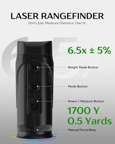 Range Finder Golf 1700 Yards - محدد مدى الجولف مع منحدر، شريط مغناطيسي - تكبير 6.5X، اهتزاز قفل عمود العلم - دقة 0.5 ياردة، محدد المدى بالليزر للجولف، مكتشفات نطاق قابلة لإعادة الشحن in Kuwait