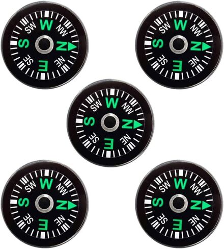 15mm Pocket Survival Button Compass Mini Backpacking Compass for Boating Camping Hiking 5PCS in Saudi Arabia