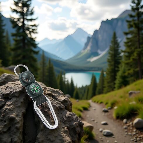 Black Carabiner Key Chain Compass Thermometer Metal Camping Outdoor Gadgets Hiking Survival to Multifunctional O0R8 Mountaineering Sports and Outdoor Recreation Accessories in Saudi Arabia