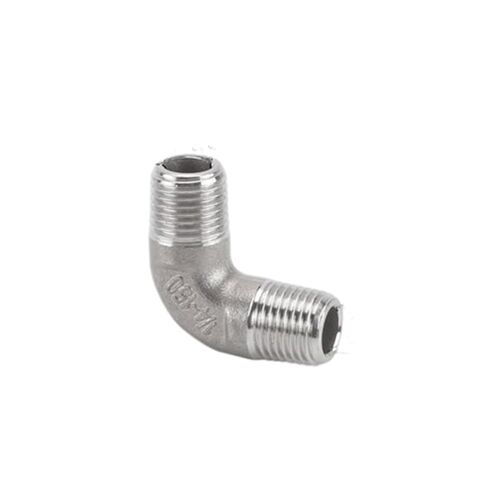 1PCS 304 Stainless Steel Internal and External Thread Elbow 90 Degree Bend Water Pipe Variable Diameter Joint Accessories(1PCS M-M,3/8") in Saudi Arabia