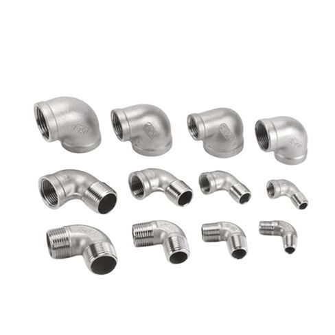 1PCS 304 Stainless Steel Internal and External Thread Elbow 90 Degree Bend Water Pipe Variable Diameter Joint Accessories(1PCS M-M,3/8") in Saudi Arabia