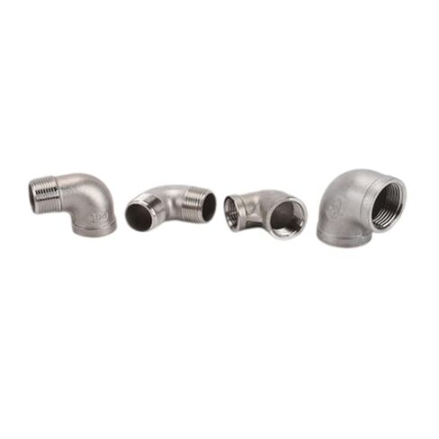 1PCS 304 Stainless Steel Internal and External Thread Elbow 90 Degree Bend Water Pipe Variable Diameter Joint Accessories(1PCS M-M,3/8") in Saudi Arabia