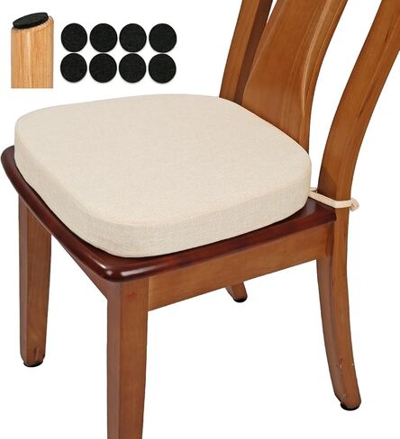 شراء سميكة سميكة 2.5 بوصة وسادة كرسي الطعام المنسوجة منسوجة ، وسادة كرسي مريحة الرغوة عالية الكثافة U للمطبخ ، وسادة المقعد الداخلي المقاوم للانزلاق (قطعة واحدة ، رمادي داكن) in Kuwait