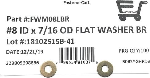 #8 ID x 7/16 OD غسالة مسطحة من النحاس الصلب (100 قطعة) in Kuwait