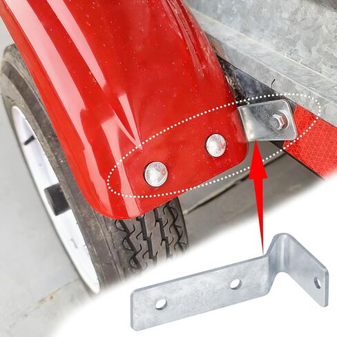 4 PCS Fender Mounting Bracket for 7" Wide Round Plastic Fenders, 8" to 12" Wheels, Universal, Fits 3/8" Bolt in Saudi Arabia