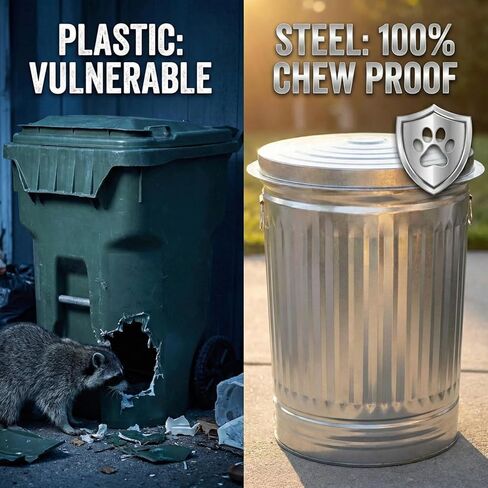 31 Gallon Metal Trash Can, Galvanized Steel Trash Can with Locking Lid – Outdoor & Indoor Heavy-Duty Garbage Can, Rodent & Rust Resistant, Ideal for Yard Waste, Pet Food Storage, and More in Saudi Arabia