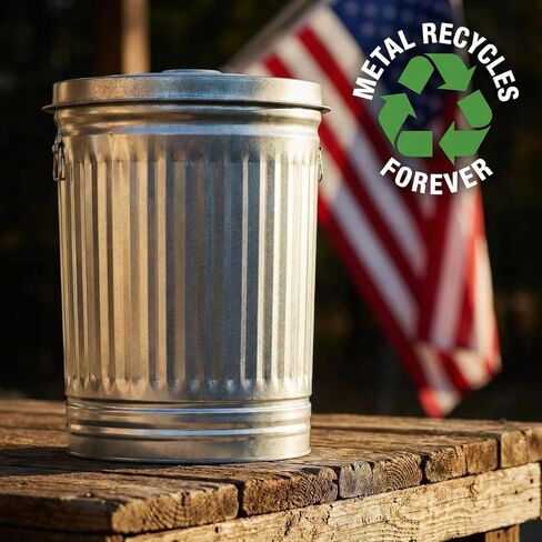31 Gallon Metal Trash Can, Galvanized Steel Trash Can with Locking Lid – Outdoor & Indoor Heavy-Duty Garbage Can, Rodent & Rust Resistant, Ideal for Yard Waste, Pet Food Storage, and More in Saudi Arabia