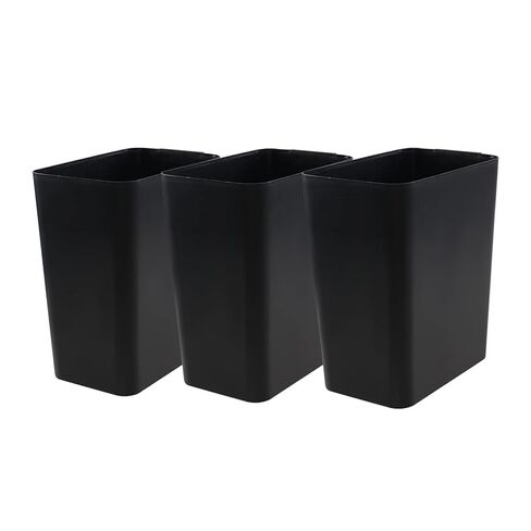 Gainhope 3-Pack 4.5 Gallon Plastic Small Trash Can Wastebasket, Black Garbage Container Bin for Under Desk, Office, Bathroom, Living Room, Classroom in Saudi Arabia