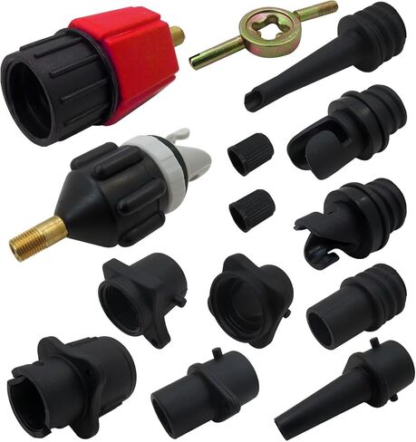 Universal Inflatable Pump Adaptor Replacement Tool with Nine Types of Adapter Nozzles Suitable for Inflatable Products Canoes Rubber Boats Air Mattresses in Saudi Arabia