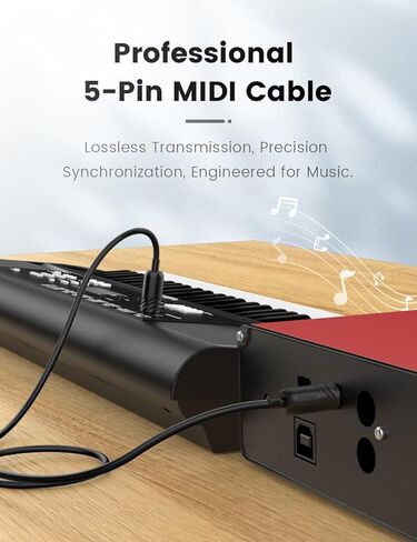 MOSWAG MIDI Cable, 2-Pack 5-Pin MIDI Cable Compatible with Electronic Pianos, MIDI Keyboards, Synthesizers, Audio Interfaces - 3 Feet in Saudi Arabia