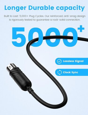 MOSWAG MIDI Cable, 2-Pack 5-Pin MIDI Cable Compatible with Electronic Pianos, MIDI Keyboards, Synthesizers, Audio Interfaces - 3 Feet in Saudi Arabia