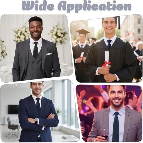 2 Pcs Pre-Tied Necktie for Men, Adjustable Zipper Tie 3 Inch Wide Solid Color Neck Tie for Business Wedding Neckties in Saudi Arabia