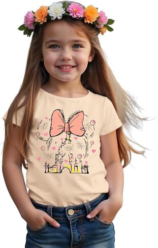 CM C & M Wodro Magic Kingdom Castle Shirt Toddler Baby Girls Magical Graphic Third T-Shirt Kids Summer Fairy Tale Tees Short in Saudi Arabia