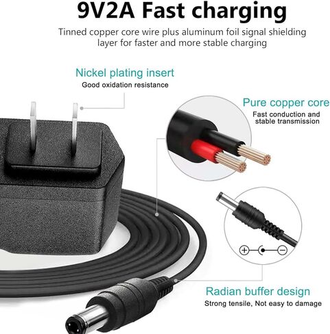 9V AC/DC Power Supply Adapter for Boss, Dunlop, Danelectro, DigiTech, Electro Harmonix, TC Electronic, Zoom Guitar Multi Effects Pedal - Compatible with a Wide Range of Electronic Effects Pedals. in Kuwait