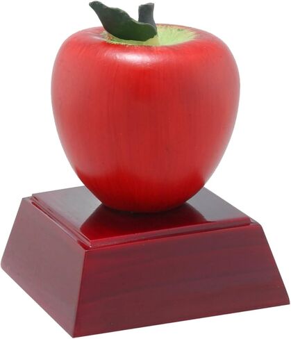 Decade Awards Apple Color Resin Trophy- 4 Inch Tall | Engraved Teacher Appreciation Award - Customize Now in Saudi Arabia