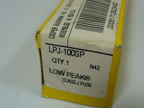 Bussmann LPJ-100SP Dual Element Class J Non-Rejection Current-Limiting Time Delay Fuse 100 Amp 600 Volt AC 300 Volt DC Low-Peak in Saudi Arabia