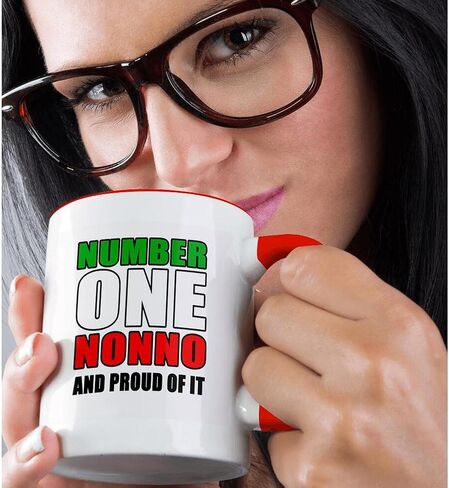 3dRose Number One Nonno And Proud Of It Italian Flag Mug, Red, 11 oz in Saudi Arabia