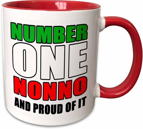 3dRose Number One Nonno And Proud Of It Italian Flag Mug, Red, 11 oz in Saudi Arabia