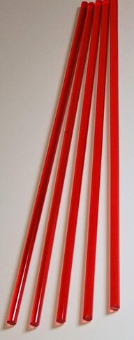5 قطع 1/4 بوصة قطر × 18 بوصة طويلة اللون أحمر شفاف شفاف من الأكريليك شبكي - .25 ضياء - 6.35 ملم in Kuwait