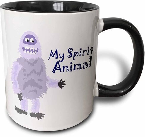 3dRose Funny Abominable Snowman is My Sprit Animal 11oz Two-Tone Red Mug in Saudi Arabia