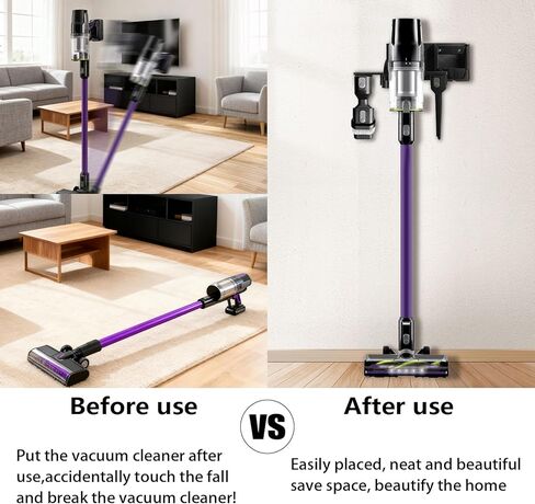حامل يثبت على الحائط لمكنسة Bissell Cleanview XR، لمكنسة Bissell Select | تصميم موفر للمساحة ينظم الشاحن والبطارية والملحقات | سهولة الوصول إلى المنازل المرتبة in Saudi Arabia
