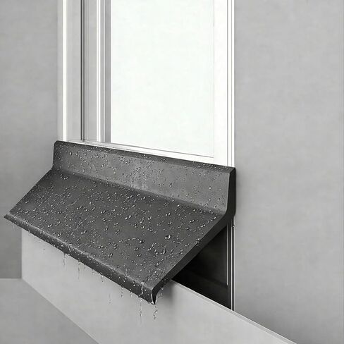 Self-Adhesive Window Rain Snow Deflector，Door Rain Drip Guard, Outdoor Rubber Drip Rail for House Exterior, Weatherproof Water Barrier for Patio, Porch, and Window Sills. (2m(6.6ft) × 45mm(1.7in)) in Saudi Arabia