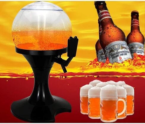 Beer Drinks Dispenser Beer Tower Dispenser Beer Dispenser 3.5L Spherical Beer Dispenser Home Beer Tower with Ice Pipe Home Beverage Dispenser Home Bar Cask Ale Dispenser in Saudi Arabia