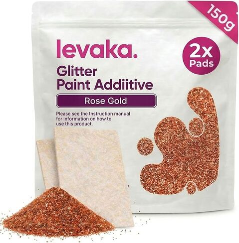 Levaka Mother of Pearl Glitter for Paint, 5.3oz with 2 x Buffing Pads – Glitter for Painting Walls for Luminous Paint Finish on Interior or Exterior Walls, Ceilings, and Wood - Glitter Paint Additive in Saudi Arabia