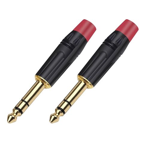 10PCS Stereo 6.35MM Jack 6.3MM Male Plug Soldering Wire Connector 1/4 Inch Stereo Microphone Plug Jack Connector(Black) in Saudi Arabia