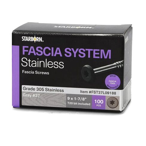 Starborn Deckfast Fascia System - Epoxy Coated 10 x 1-7/8" - Gray #37 for Pebble Grey/Millstone/Pebble Beach/Rocky Harbor/Whidbey - 100 Count in Saudi Arabia