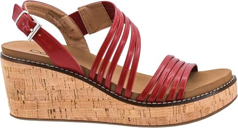 أحذية Corkys About Last Night Wedge - تتميز بكعب 2.5 بوصة، ونعل داخلي مبطن من مادة EVA للارتداء طوال اليوم، وجزء علوي بأشرطة مع نعل خارجي مغلف بالفلين in Kuwait