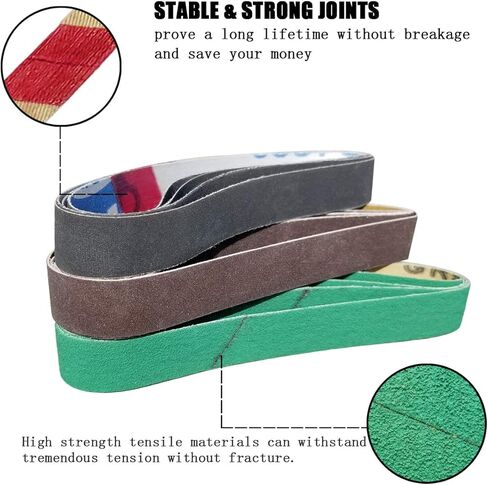 24 Pack 1/2" x 12" Replacement Sharpening Belt Kit for Official Work Sharp (WSKTS & WSKTS-KT/Mk.1 & Mk.2) Knife & Tool Sharpener - 80/120/240/400/1000/1200 Grits Sander Belt in Saudi Arabia