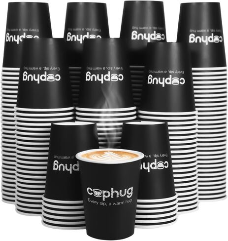12 oz Disposable Coffee Cups with Lids, Sleeves and Straws 100Pack, Thickened Leak-Proof Insulated Paper Cups for Hot Drinks, Home, Office, Cafe, Party in Saudi Arabia