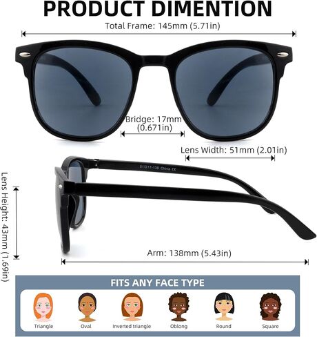 Reader Sunglasses for Men Women 2 Pack Full Lens Tinted Sun Reading Glasses Unisex UV400 Protection Not Bifocal in Saudi Arabia