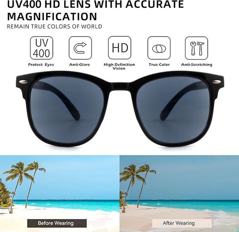 Reader Sunglasses for Men Women 2 Pack Full Lens Tinted Sun Reading Glasses Unisex UV400 Protection Not Bifocal in Saudi Arabia