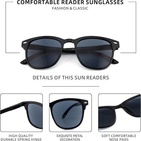 Reader Sunglasses for Men Women 2 Pack Full Lens Tinted Sun Reading Glasses Unisex UV400 Protection Not Bifocal in Saudi Arabia
