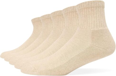 Women & Men's Premium Mini Crew Ankle Socks Cotton Cushioned Moisture Wicking Athletic Casual Wear, 5 Pairs in Saudi Arabia