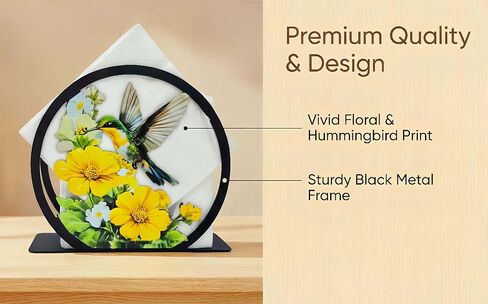 Large Hummingbird Napkin Holder for Table - Metal Free-Standing Paper Napkin Holders for Kitchen, Dining Room, Restaurant, Cafe, Bar - Farmhouse Tabletop Napkin Organizer - Rustic Home Decor in Saudi Arabia