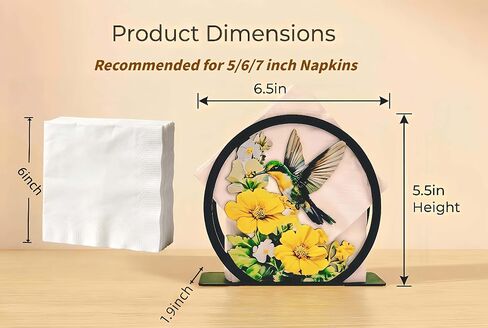 Large Hummingbird Napkin Holder for Table - Metal Free-Standing Paper Napkin Holders for Kitchen, Dining Room, Restaurant, Cafe, Bar - Farmhouse Tabletop Napkin Organizer - Rustic Home Decor in Saudi Arabia