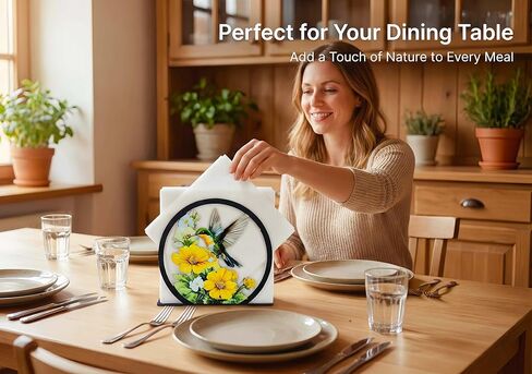 Large Hummingbird Napkin Holder for Table - Metal Free-Standing Paper Napkin Holders for Kitchen, Dining Room, Restaurant, Cafe, Bar - Farmhouse Tabletop Napkin Organizer - Rustic Home Decor in Saudi Arabia