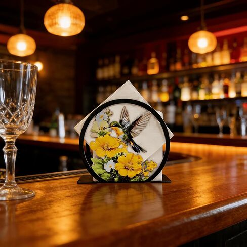 Large Hummingbird Napkin Holder for Table - Metal Free-Standing Paper Napkin Holders for Kitchen, Dining Room, Restaurant, Cafe, Bar - Farmhouse Tabletop Napkin Organizer - Rustic Home Decor in Saudi Arabia