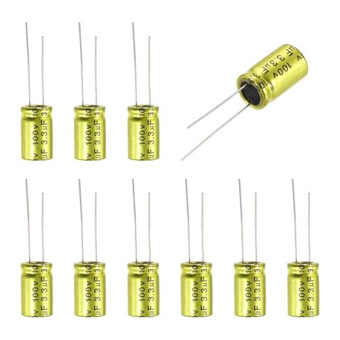 MECCANIXITY 1uF 100V Non-Polarized Electrolytic Capacitor, 8mm x 12mm Aluminum Audio Capacitors for DIY Projects Audio Tweeter Frequency Divider Pack of 10 in Saudi Arabia