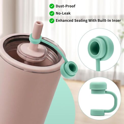 غطاء بماصة متوافق مع كوب Hydrojug، 6 قطع من أغطية ماصة السيليكون، قابلة لإعادة الاستخدام ومقاومة للغبار، تحافظ على المشروبات نظيفة، مانعة للتسرب، سهلة التنظيف، ملحقات الأكواب، متعددة الألوان in Kuwait