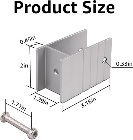 Extra Tall Pontoon Bimini H-Bracket for 1-1/4" Square Aluminum Tubing - 1-Piece Mounting Hardware Set to Raise Hardware Off Rail, Furniture Protection System for Pontoon Boats in Saudi Arabia
