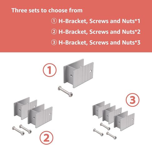 Extra Tall Pontoon Bimini H-Bracket for 1-1/4" Square Aluminum Tubing - 1-Piece Mounting Hardware Set to Raise Hardware Off Rail, Furniture Protection System for Pontoon Boats in Saudi Arabia