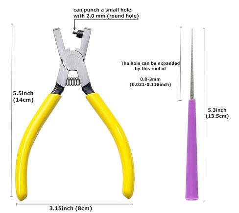 Sheet Metal Hole Punch, 2mm Puncher for Shoes Straps, Watch Band, Thin Leather Hole Punch Tool Pliers Small Round Holes Punch Kits for Crafts, DIY, Fabric in Saudi Arabia