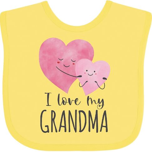 inktastic I Love My Grandma 2 Hugging Hearts Baby Bib in Saudi Arabia