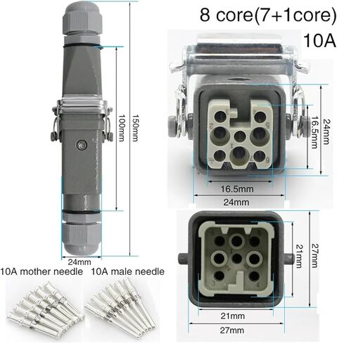 HDC-HA-5 Heavy Duty Connector 4/5/6/8 Core Pins Aviation Industry Waterproof Sand Proof Socket 250V 10A/16A(6core) in Saudi Arabia