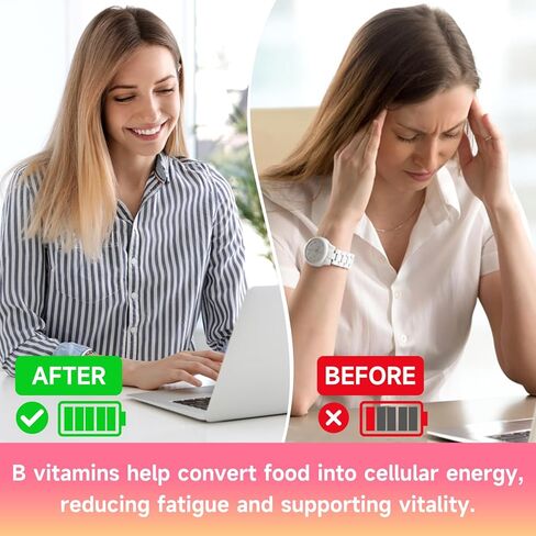 Vitamin B Complex Gummies for Women & Men - Vitamin B12, B1, B2, B3, B5, B6, B-Complex Vitamin Supplements for Energy & Immune Support, Sugar-Free/Vegan/Gluten-Free, Raspberry Flavor 60 Count in Saudi Arabia